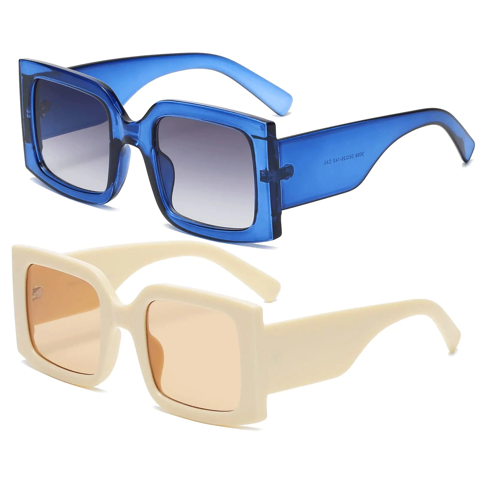 The Sutter, wide square sunglasses in black